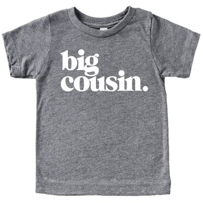 Bold Big Cousin T-Shirt for Girls and Boys Fun Family Outfits Granite Heather Shirt 12 Months