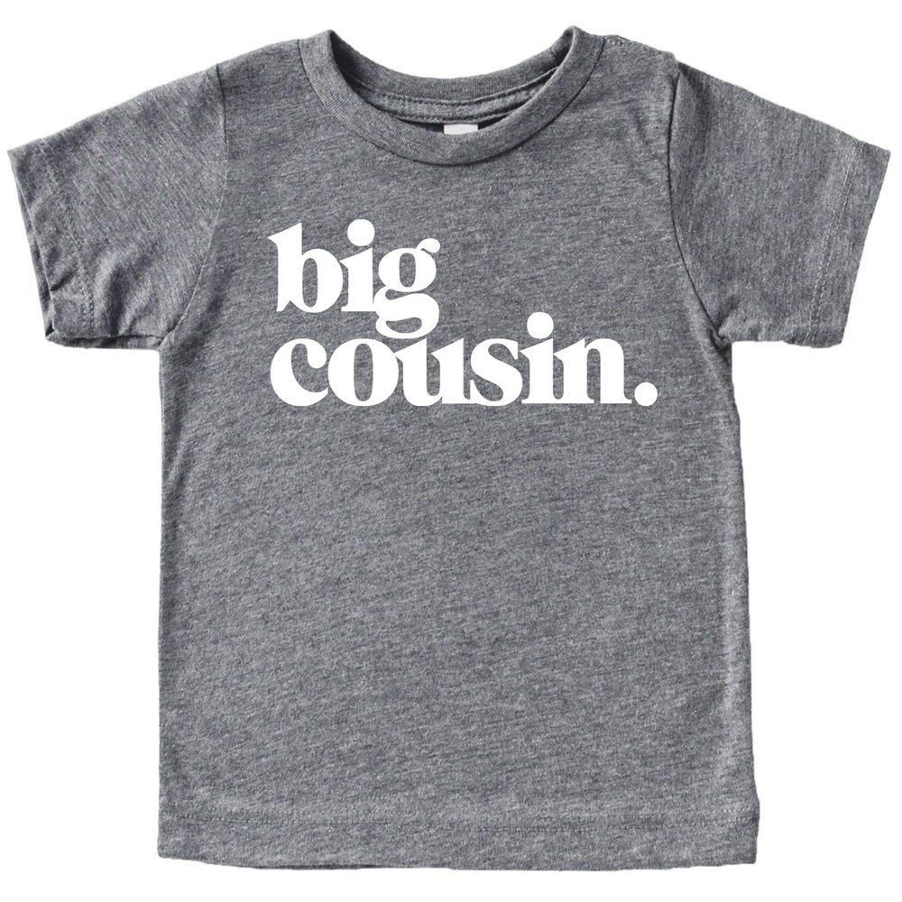 Bold Big Cousin T-Shirt for Girls and Boys Fun Family Outfits Granite Heather Shirt 12 Months