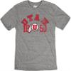 Blue 84 Men's Utah Utes T Shirt Tri-Blend Heather Gray, Utah Utes Heather Gray, Large view 3