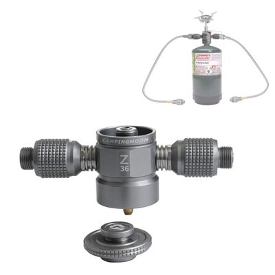 CAMPINGMOON 3 Outlet Camping Stove Adapter, Inlet: 16oz/1Lb Small Propane Tank, Outlet: EN417 Lindal Valve Z36