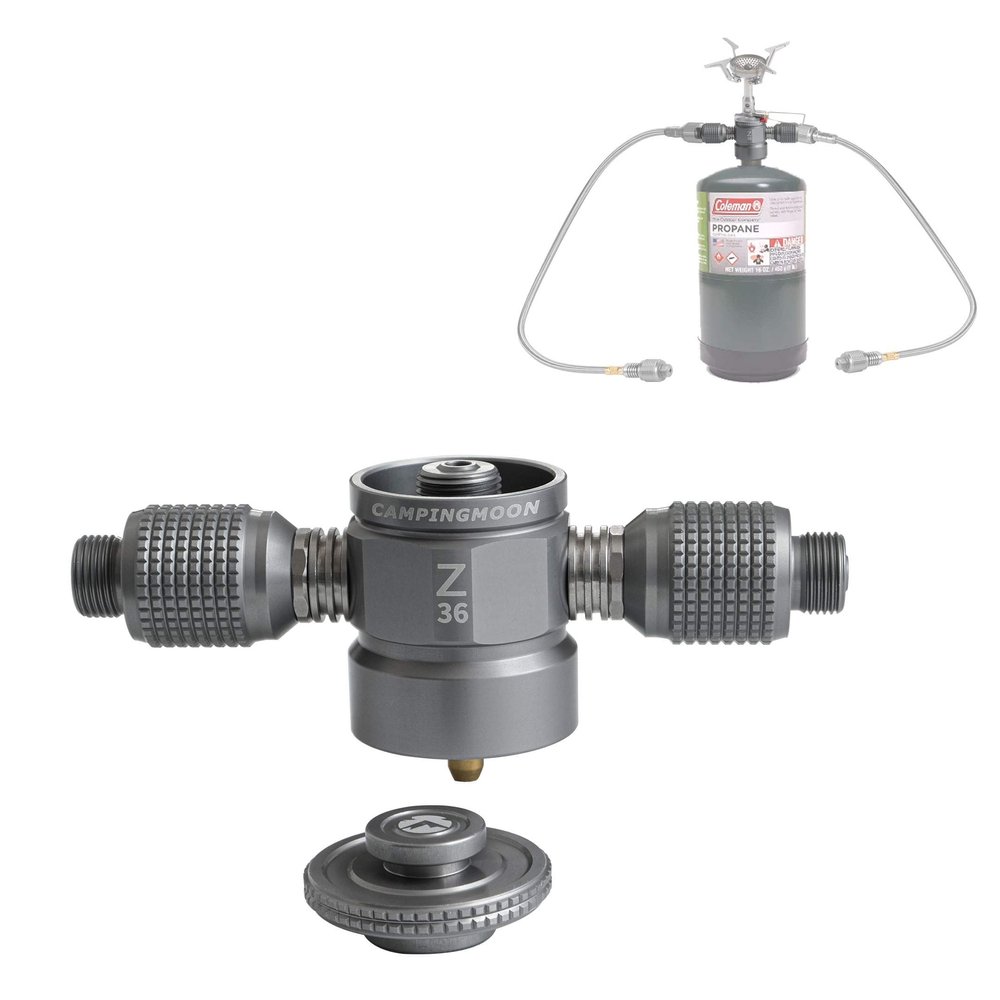 CAMPINGMOON 3 Outlet Camping Stove Adapter, Inlet: 16oz/1Lb Small Propane Tank, Outlet: EN417 Lindal Valve Z36