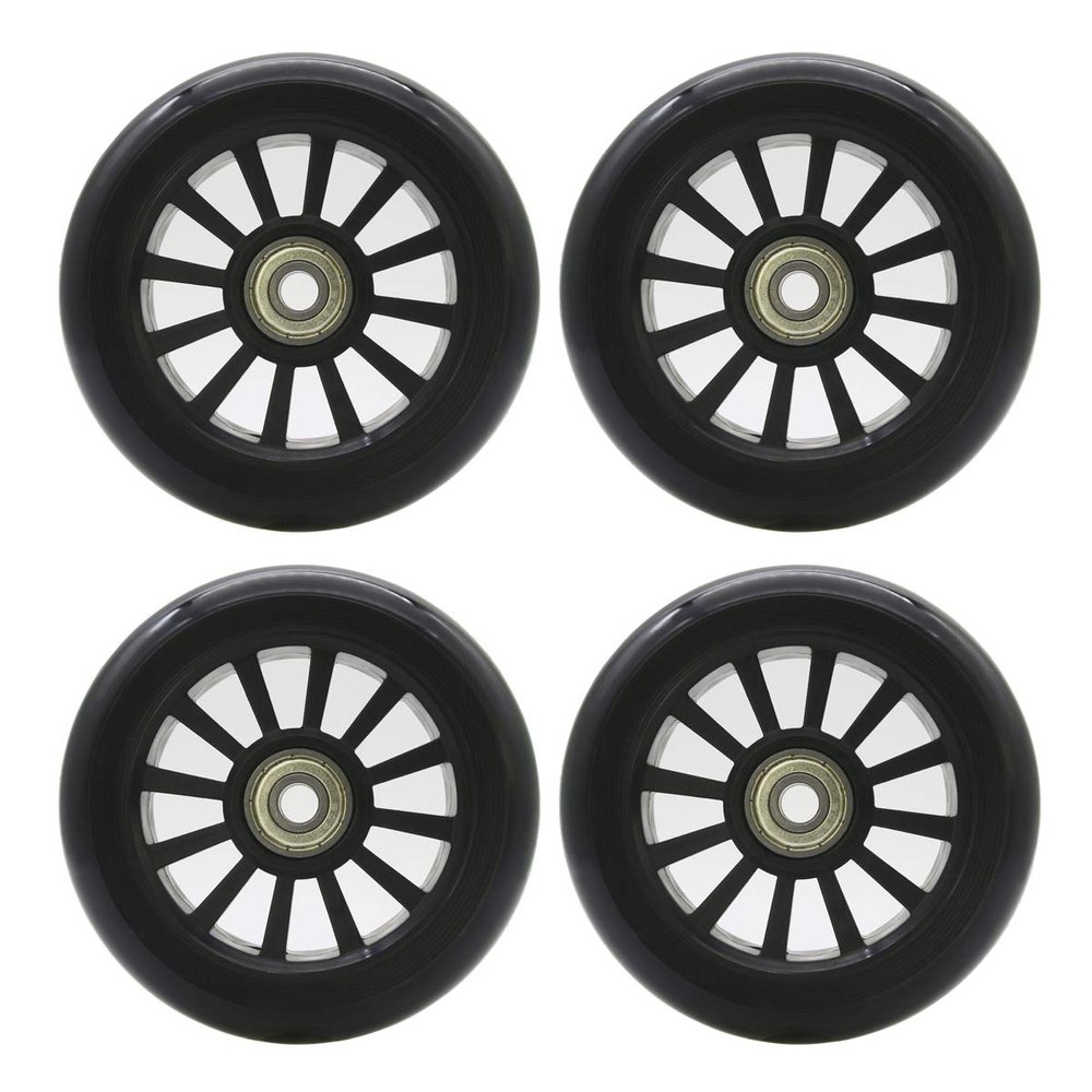 2Pcs 100mm Scooter Wheels with Plastic Core and ABEC-7 Bearing 100mm Kick Scooter Wheels Replacement Wheel for Razor/Lucky Envy/Vokul Scooters