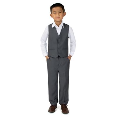 Spring Notion Big Boys' 2-Piece Vest Suit Set Charcoal-C 14 Vest and Pants