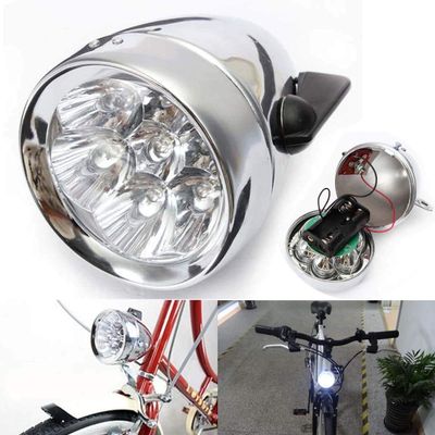 Vintage Retro Bicycle Bike Front Light Lamp 7 LED Fixie Headlight with Bracket (Silver)