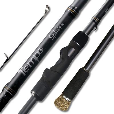 Tempo Sphera Fishing Rod, Ultra Light Fishing Spinning Rod, with Fuji Reel Seat, 30Ton Carbon Blanks Fishing Poles, Strong Sensitive Action Fishing Rods, Size 562S-ULMF, Black