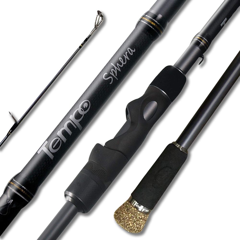 Tempo Sphera Fishing Rod, Ultra Light Fishing Spinning Rod, with Fuji Reel Seat, 30Ton Carbon Blanks Fishing Poles, Strong Sensitive Action Fishing Rods, Size 562S-ULMF, Black