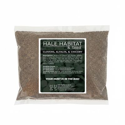 Hale Habitat & Seed Perennial Clover, Alfalfa, & Chicory Food Plot Seed Mix  Deer Attractant & Wildlife Forage Blend  High Protein Year-Round Plot  Covers Up to 1/2 Acre