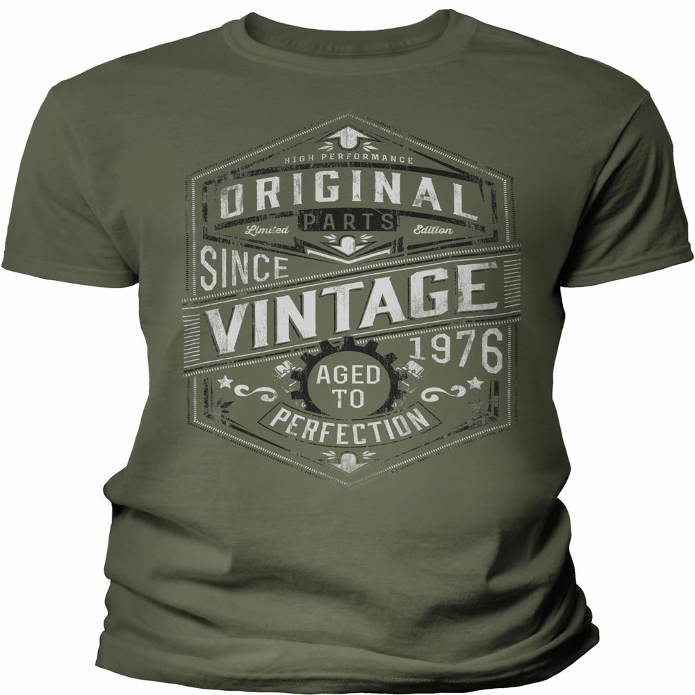 50th Birthday Gift Shirt for Men - Vintage 1976 Aged to Perfection - Gear - Military-002-4X