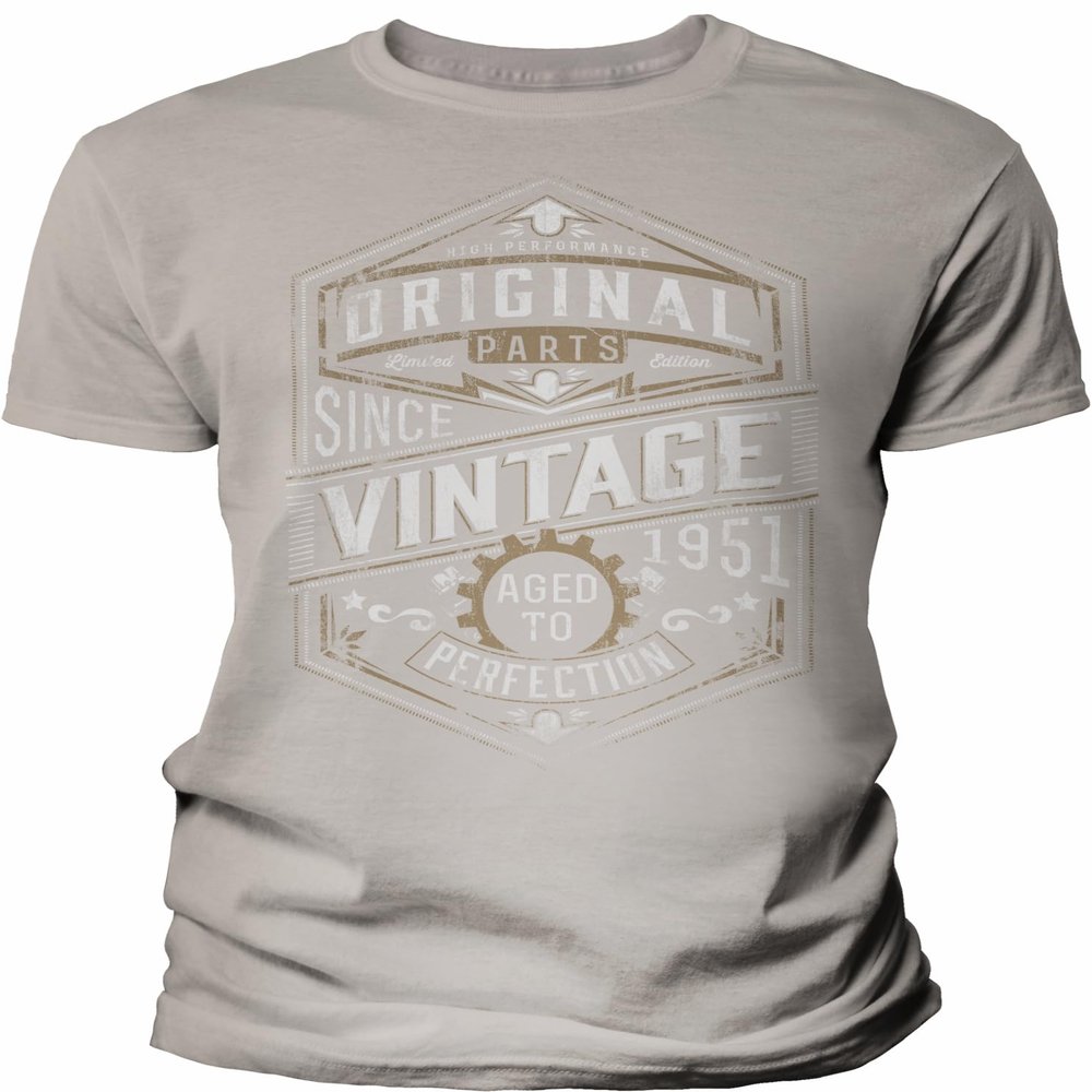 75th Birthday Gift Shirt for Men - Vintage 1951 Aged to Perfection - Gear - Sand-004-4X