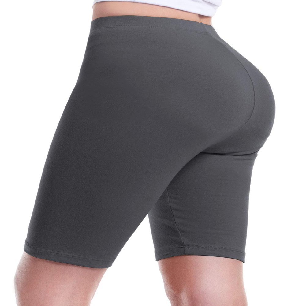 Design by Olivia Women's Basic Solid Active Yoga Biker Shorts Ash Grey S
