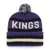 47 NBA Unisex-Adult Team Color Officially Licensed Primary Logo Bering Sport Knit Cuffed Pom Beanie Cold Weather Hat -Sacramento Kings Purple view 2