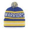 47 NBA Unisex-Adult Team Color Officially Licensed Primary Logo Bering Sport Knit Cuffed Pom Beanie Cold Weather Hat -Golden State Warriors Blue view 2