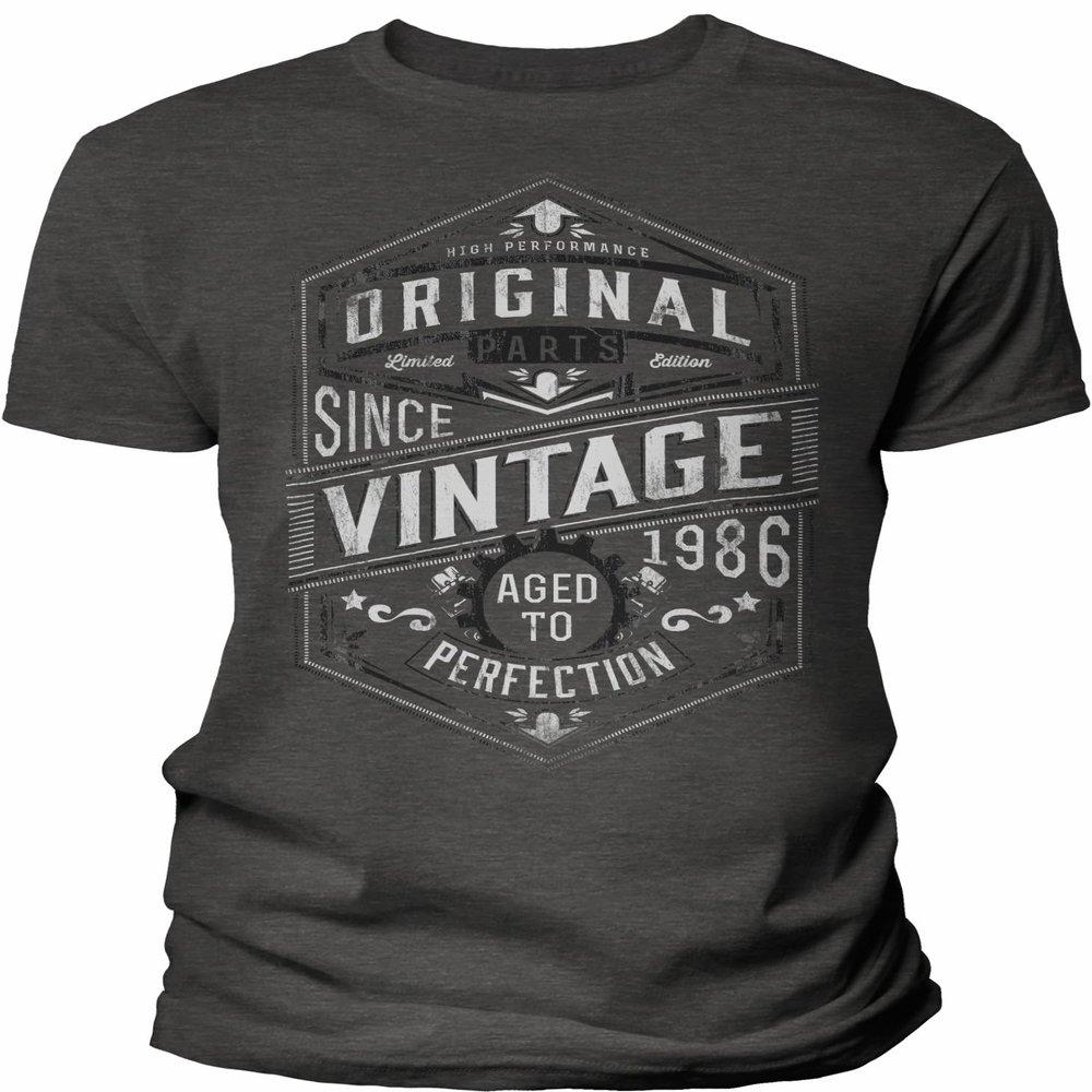 40th Birthday Gift Shirt for Men - Vintage 1986 Aged to Perfection - Gear - Dk. Heather-002-4X