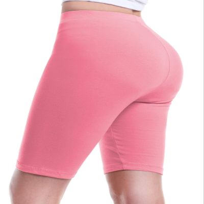 Design by Olivia Women's Basic Solid Active Yoga Biker Shorts Bright Pink S