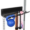 BRTGYM Gym Rack Organizer, Home Gym Accessories Hanger, Wall Mount Hooks for Olympic Barbells, Row Handles, Bats or Tools (E-Book Instruction Included) view 1
