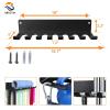 BRTGYM Gym Rack Organizer, Home Gym Accessories Hanger, Wall Mount Hooks for Olympic Barbells, Row Handles, Bats or Tools (E-Book Instruction Included) view 3