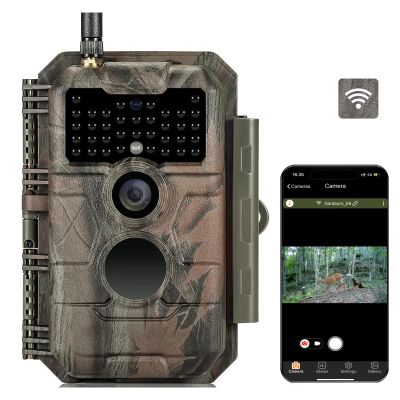 GardePro E6 WiFi Trail Camera (Non-Cellular), 48MP Photos, 1296P HD Video, App Control with Live View, 110 Wide-Angle, No-Glow Night Vision, Motion Activated