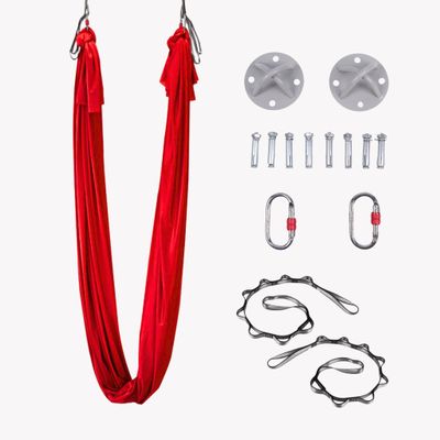 Aerial Yoga Hammock Set  Anti-Gravity Swing for Inversion, Flexibility & Strength Training (Red)