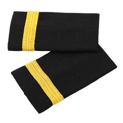 Aislor 1 Pair Captain Epaulets - 1/2/3/4 Bar - Black with Gold Stripes Black&Gold Types 3
