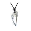 2pcs Matching Two Half Heart Love Puzzle Couples Pendant Necklaces Set Wolf Wooth Stone Crystal Adjustable Healing Gemstone for Mens Women Valentines Gifts-White view 3