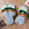 Newborn Baby Boy Girl Summer Clothes Ribbed Sleeveless Bodysuits Rompers Tops+Shorts Pants 2PCS Outfits Set Toddler Clothes (Gray Summer Clothes, 3-6 Months) view 3