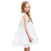 Flower Girl Petal Lace Dress Princess Kids Formal Wedding Bridesmaid Pageant Party Dress Toddler Baby Girls First Communion Birthday Dance Prom Gown Puffy Tulle Ball Dresses White - Short 2-3 Years view 2