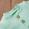 Newborn Baby Boy Girl Summer Clothes Ribbed Sleeveless Bodysuits Rompers Tops+Shorts Pants 2PCS Outfits Set Toddler Clothes (Bean Green Summer Clothes, 0-3 Months) view 3