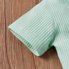 Newborn Baby Boy Girl Summer Clothes Ribbed Sleeveless Bodysuits Rompers Tops+Shorts Pants 2PCS Outfits Set Toddler Clothes (Bean Green Summer Clothes, 0-3 Months) view 4