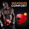 FightX Boxing Headgear for Men & Women, Synthetic Leather MMA Training Equipment, Muay Thai, Kickboxing and UFC Sparring Headgear for Youth (Red, L/XL) view 2