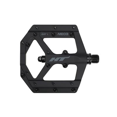 HT Components, ME03 EVO+, Platform Pedals, Body: Aluminum, Spindle: Cr-Mo, 9/16'', Stealth Black, Pair