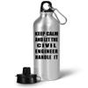 Art by Chelsydale Funny Gifts for Civil Engineer - Keep Calm Handle It Water Bottle Tumbler 20oz Reusable Drinkware - Engineering Dept Engr Grad Student Land Construction Appreciation Cute Gag Idea view 1