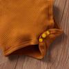 Newborn Baby Boy Girl Summer Clothes Ribbed Sleeveless Bodysuits Rompers Tops+Shorts Pants 2PCS Outfits Set Toddler Clothes (Brown Summer Clothes, 6-12 Months) view 4