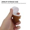 NUOBESTY Necklace Jewelry Box Snow Cone Shaped Ring Box Ice Cream Cone Wedding Ring Box Jewelry Box for Proposal Engagement Wedding Party Favors Brown Jewlery Box view 4