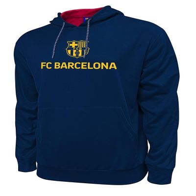 Icon Sports FC Barcelona Hoodie  Official Mens Casual Sweatshirt Barca World Soccer Football Club Active Training Top Pullover FCB46PH-N S