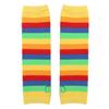 Aislor Women's Rainbow Striped Socks Knitted Stretch Knee High Stockings Long Arm Warmer Fingerless Mitten Gloves Set Yellow Socks view 1