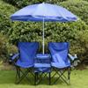 888Warehouse Portable Folding Picnic Double Chair W/Umbrella Table Cooler Beach Camping Chair, Blue - Fishing Travel Outdoor view 3