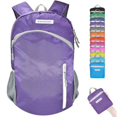 BEMYGREENBAG 35L Foldable Waterproof Backpack For Outdoor Sports With Inside Wet Clothes Compartment Packable For Multiple Uses Ultra Lightweight Ideal For Hiking Men And Women Travel(Purple)