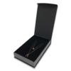1 Qty - Metallic Seal Grey Magnetic Flap Necklace Jewelry Box - Textured Gift Box view 1