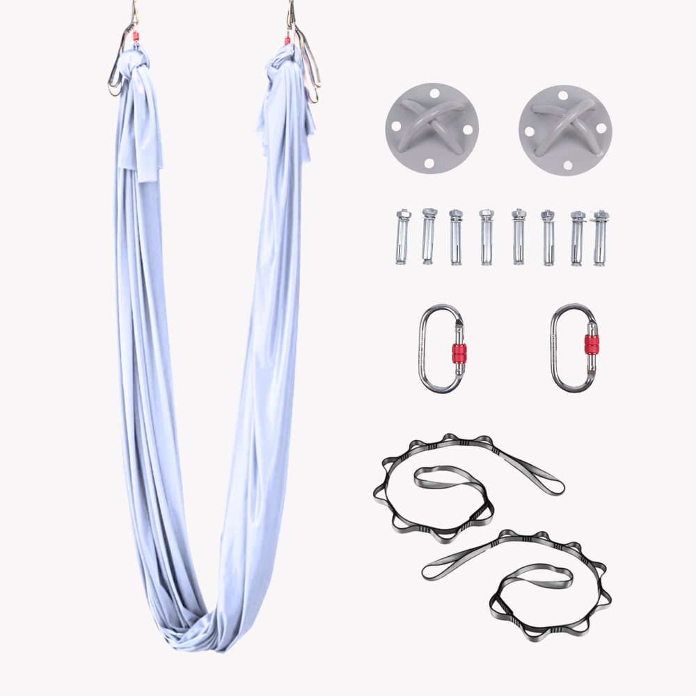 Aerial Yoga Hammock Set  Anti-Gravity Swing for Inversion, Flexibility & Strength Training(White)