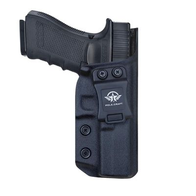 IWB Kydex Holster Fits: Glock 17 (Gen 1-5) & Glock 22 / Glock 31 (Gen 3-4) - Inside Waistband Concealed Carry Holster for G17 G22 G31- Widened Entrance (Black, Right Hand)