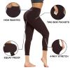 GAYHAY High Waist Yoga Pants with Pockets, Leggings for Women Tummy Control Compression Workout Leggings for Women Brown view 3