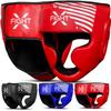 FightX Boxing Headgear for Men & Women, Synthetic Leather MMA Training Equipment, Muay Thai, Kickboxing and UFC Sparring Headgear for Youth (Red, S/M) view 1