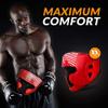 FightX Boxing Headgear for Men & Women, Synthetic Leather MMA Training Equipment, Muay Thai, Kickboxing and UFC Sparring Headgear for Youth (Red, S/M) view 2