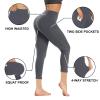 GAYHAY High Waist Yoga Pants with Pockets, Leggings for Women Tummy Control Compression Workout Leggings for Women Dark Grey view 3