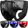 FightX Boxing Headgear for Men & Women, Synthetic Leather MMA Training Equipment, Muay Thai, Kickboxing and UFC Sparring Headgear for Youth (Black, L/XL) view 1