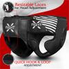 FightX Boxing Headgear for Men & Women, Synthetic Leather MMA Training Equipment, Muay Thai, Kickboxing and UFC Sparring Headgear for Youth (Black, L/XL) view 3
