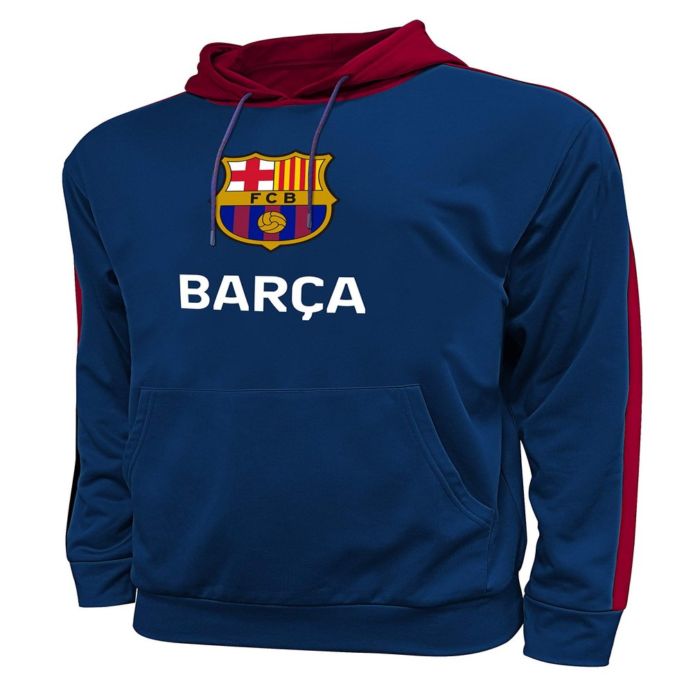 Icon Sports FC Barcelona Hoodie  Official Mens Casual Sweatshirt Barca World Soccer Football Club Active Training Top Pullover FCB45PH-N XL