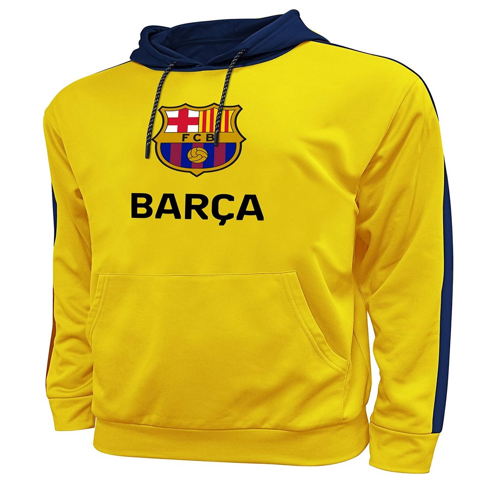 Icon Sports FC Barcelona Hoodie  Official Mens Casual Sweatshirt Barca World Soccer Football Club Active Training Top Pullover FCB45PH-Y M