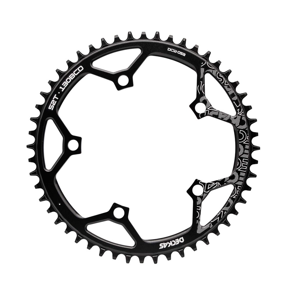 130 BCD Narrow Wide Single Chainring 52T Black Round CXR Cross/Fixie/Road/MTB/BMX 5 Bolt 1X System AL7075 8/9/10/11 Speed