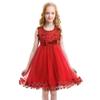 Flower Girl Petal Lace Dress Princess Kids Formal Wedding Bridesmaid Pageant Party Dress Toddler Baby Girls First Communion Birthday Dance Prom Gown Puffy Tulle Ball Dresses Red - Short 3-4 Years view 1